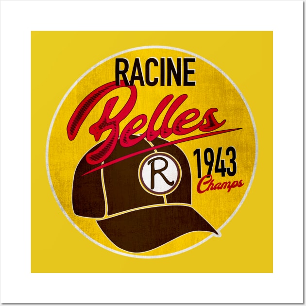 Racine Belles • AAGPBL Hat • Racine, Wisconsin Wall Art by The MKE Rhine Maiden